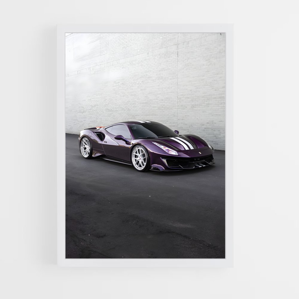 Poster Voiture Violet – affiche Ferrari (vue 3)